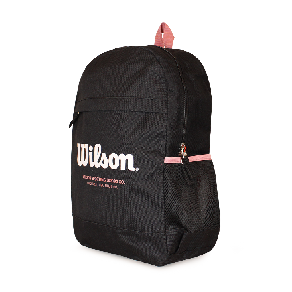 Pack mochila Atom negra + estuche Charlotte rosado