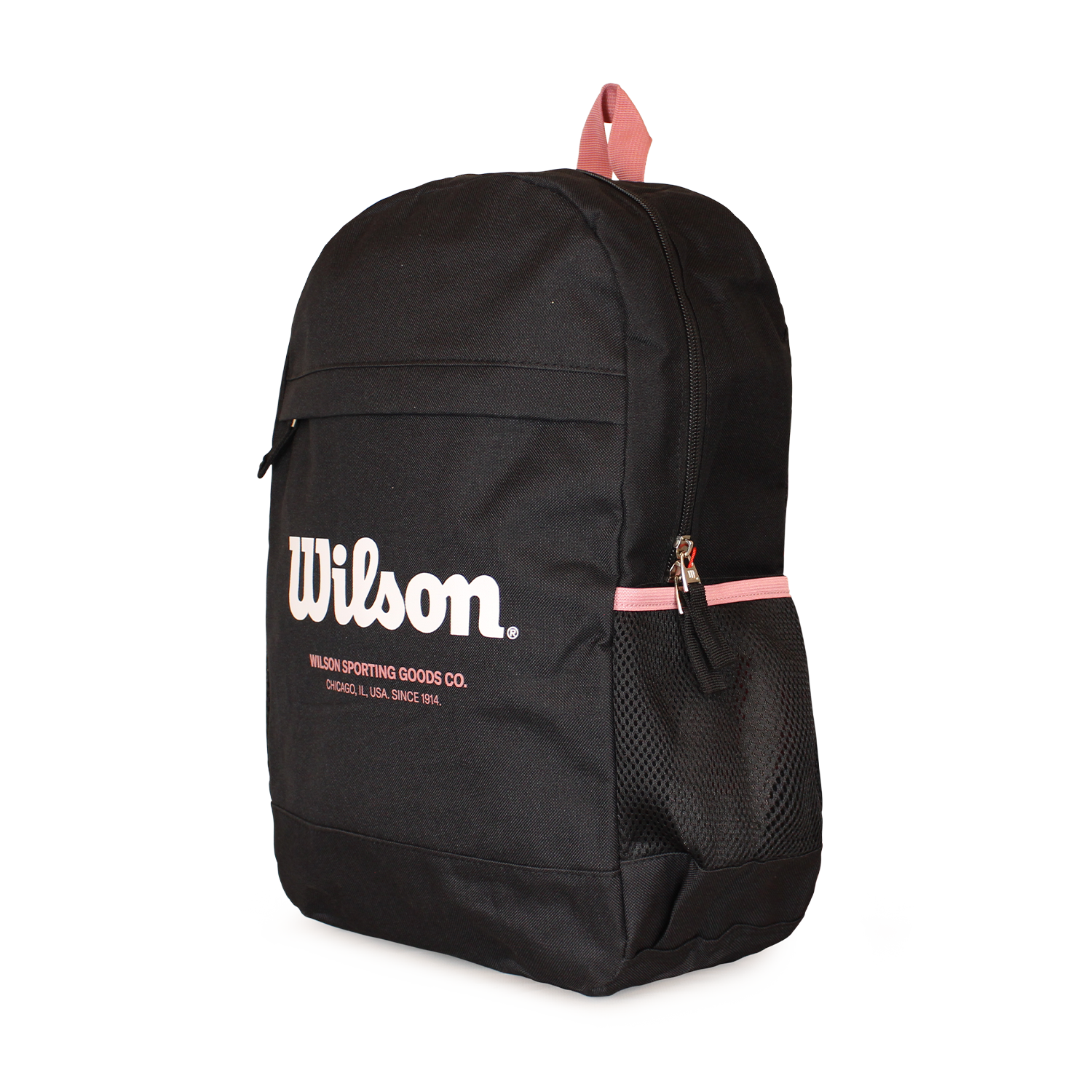 Pack mochila Atom negra + estuche Charlotte rosado