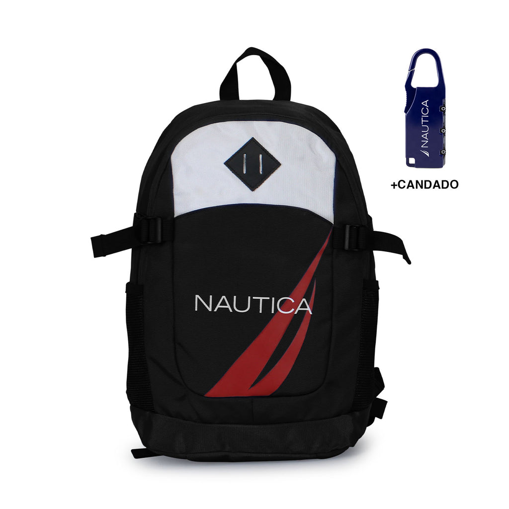 Mochila Atlas negra Nautica + Candado