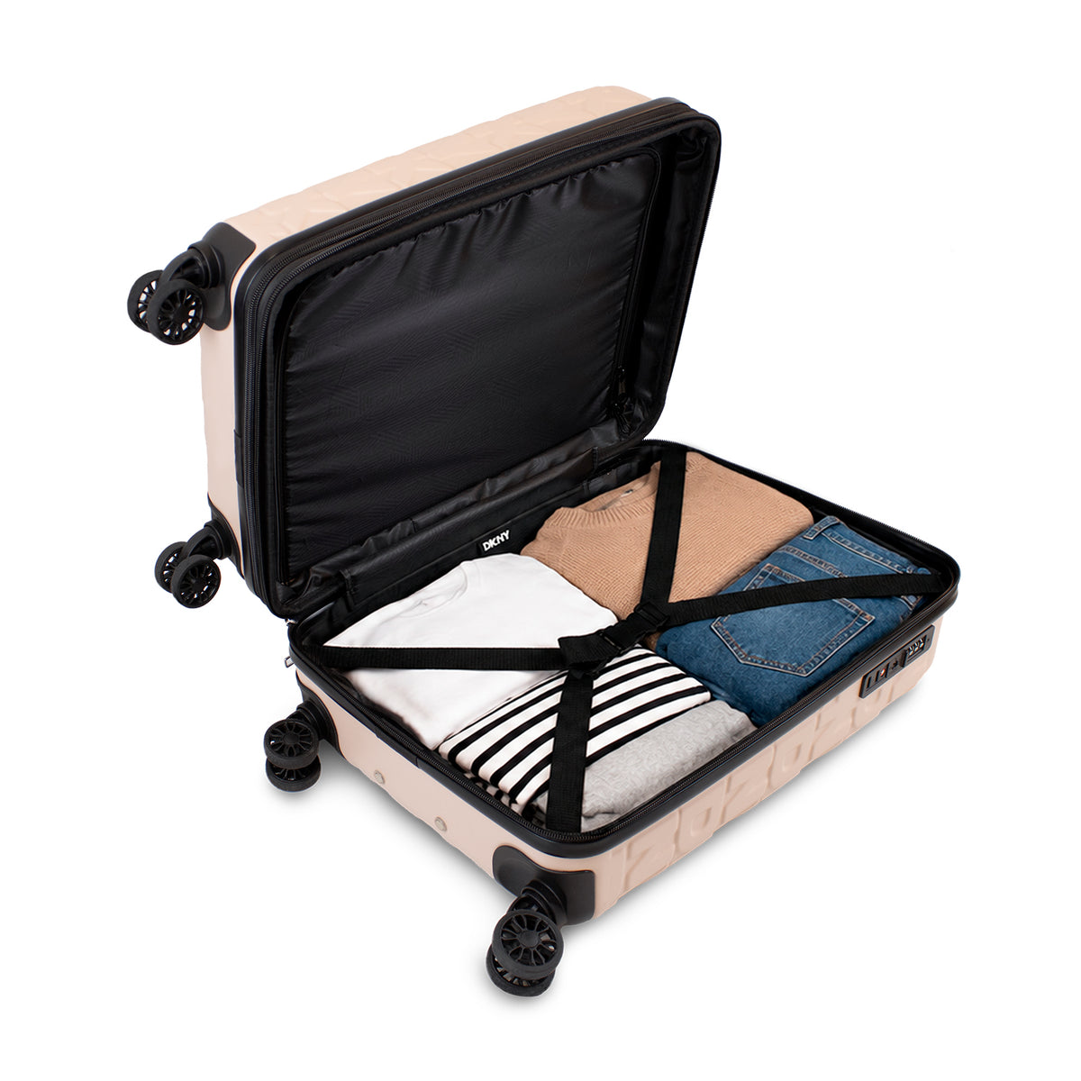 Pack Maleta de Cabina Meghan rosada + Almohada de Viaje Varisty DKNY