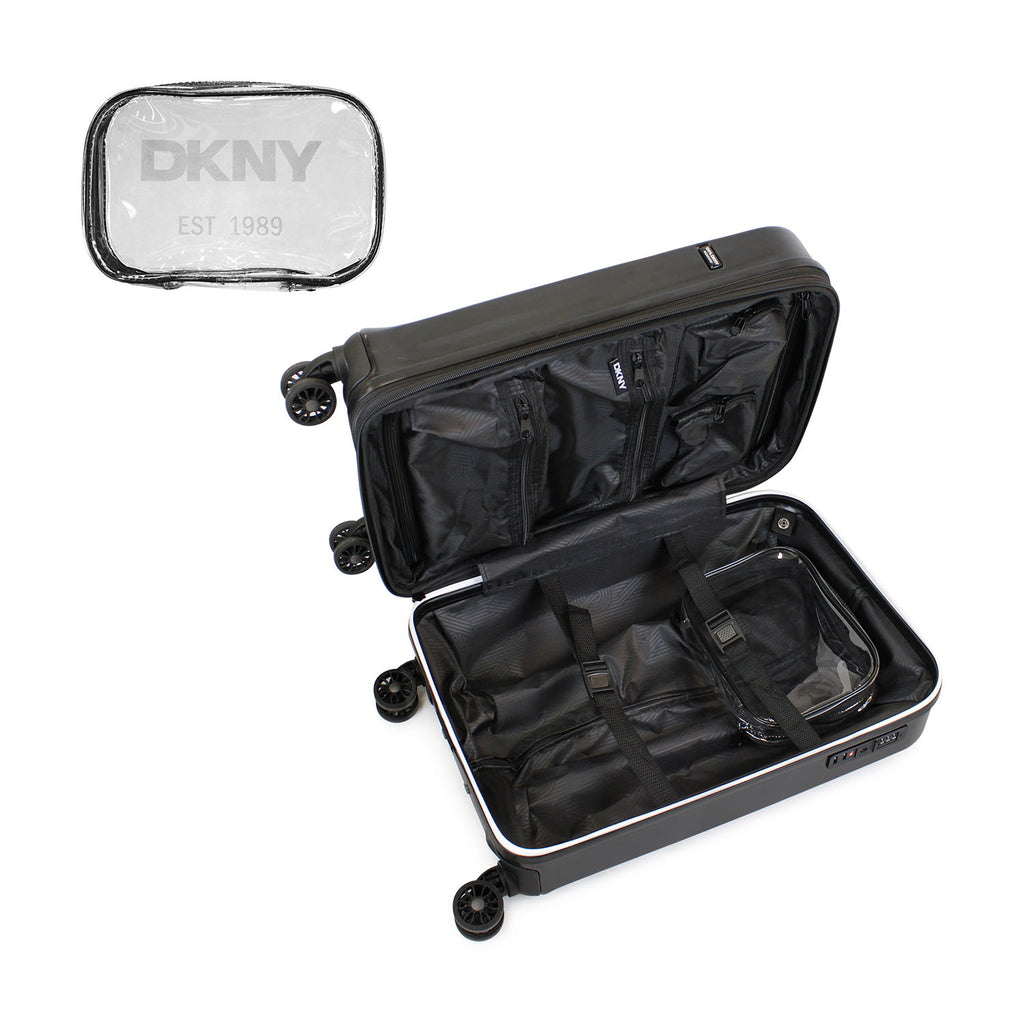 Pack 2 Maletas DKNY Beveled S+L negra + Almohada de Viaje Memory Foam