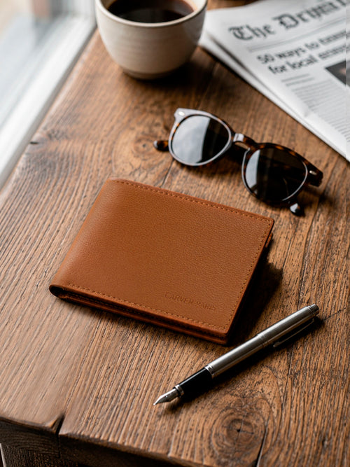Billetera hombre Bruno café con monedero Carven Paris