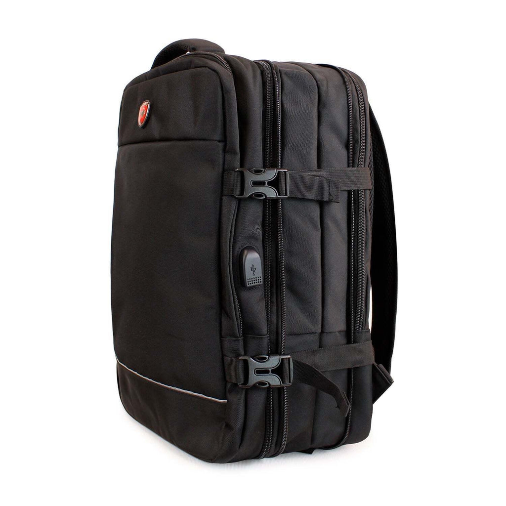 Mochila ejecutiva viaje con portanotebook y USB negro