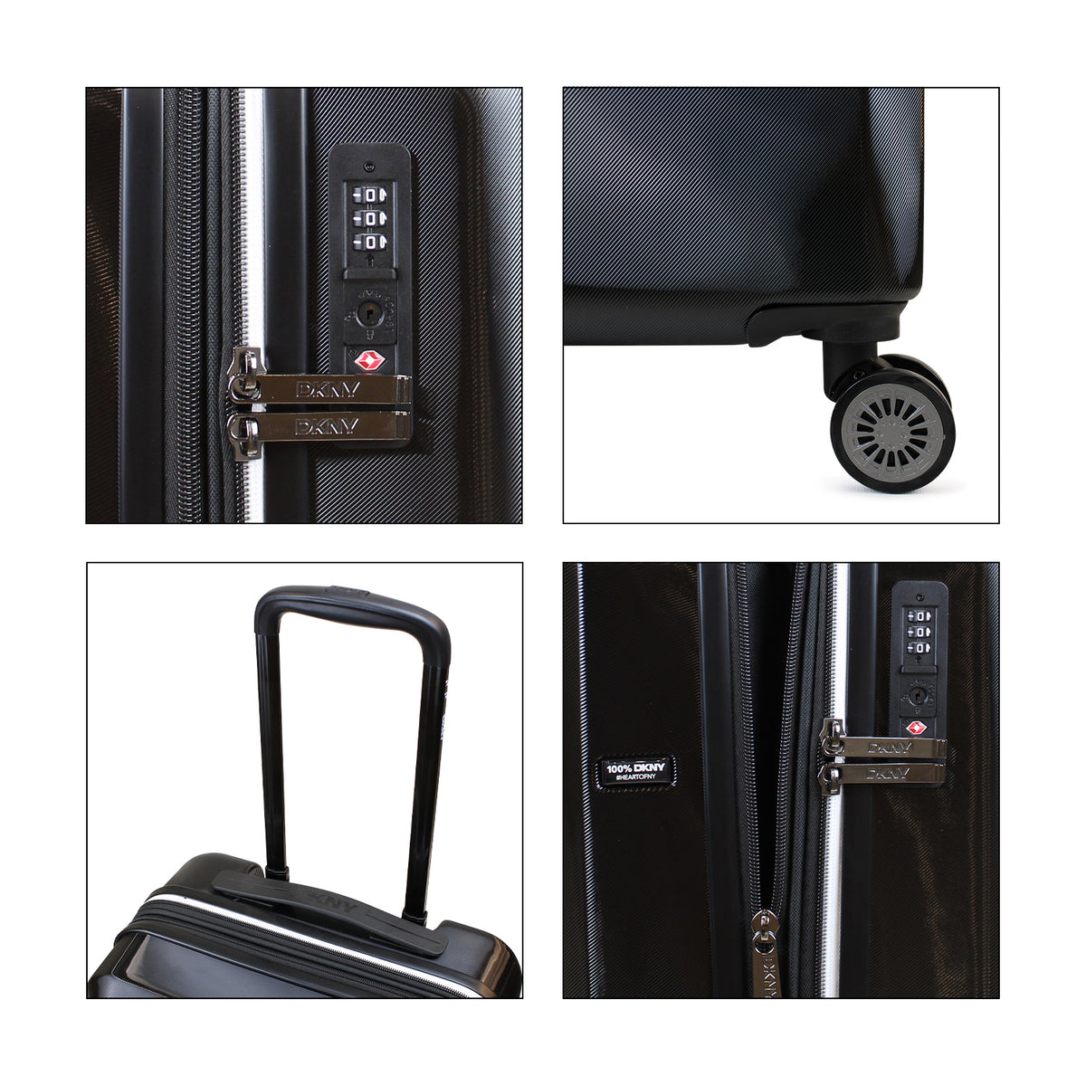 Pack 2 Maleta S+L Soho negra + Almohada de Viaje Varisty fucsia DKNY