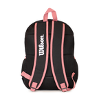 Pack mochila Atom negra + estuche Charlotte rosado