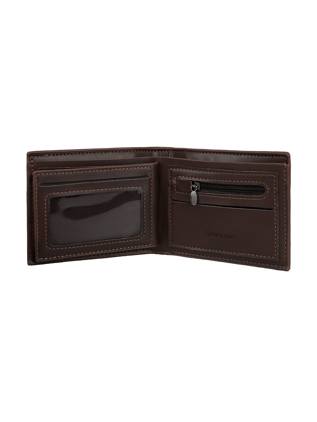 Billetera hombre Bruno café oscuro con monedero Carven Paris