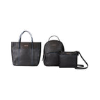 Pack Mochila Queen + bandolera Princess + Cartera Lady negro
