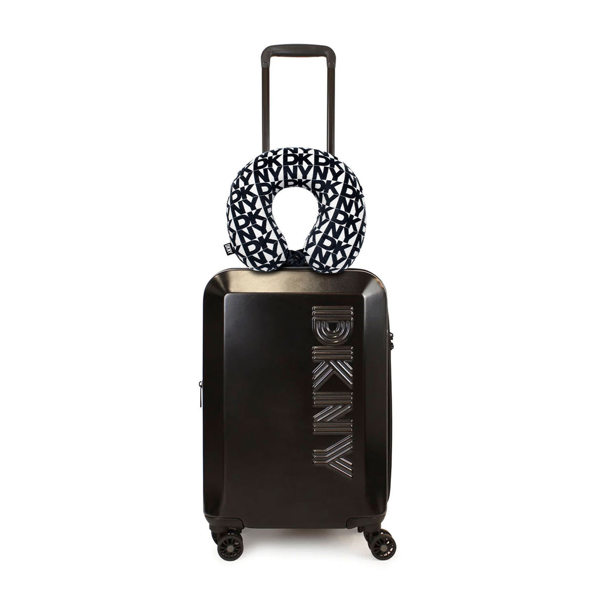 Pack Maleta Cabina 10kg DKNY Beveled negra + Almohada de Viaje Memory Foam