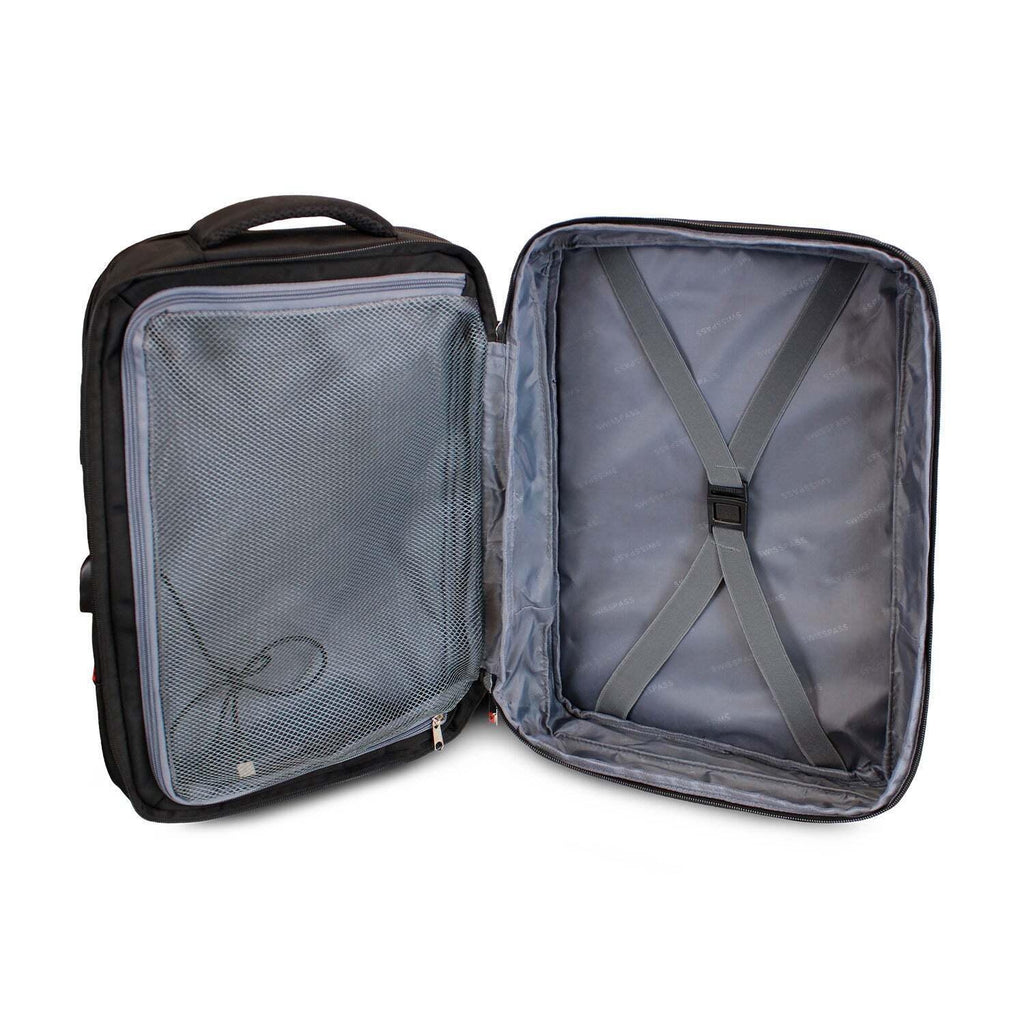 Mochila ejecutiva viaje con portanotebook y USB negro