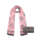 Pack Billetera Ava + Pañuelo Oni pink gris oscuro