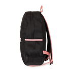 Pack mochila Atom negra + estuche Charlotte rosado