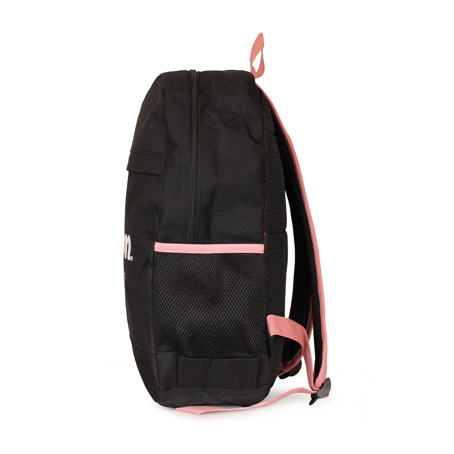 Pack mochila Atom negra + estuche Charlotte rosado