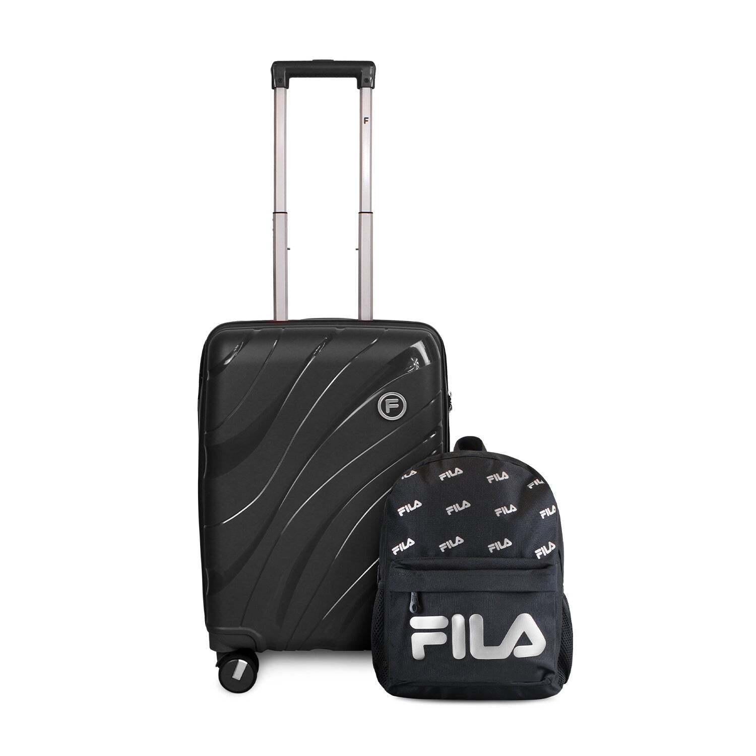 Pack Maleta cabina S Lola 10kg + Mochila Urbanix Fila 16lts negro-silver negro