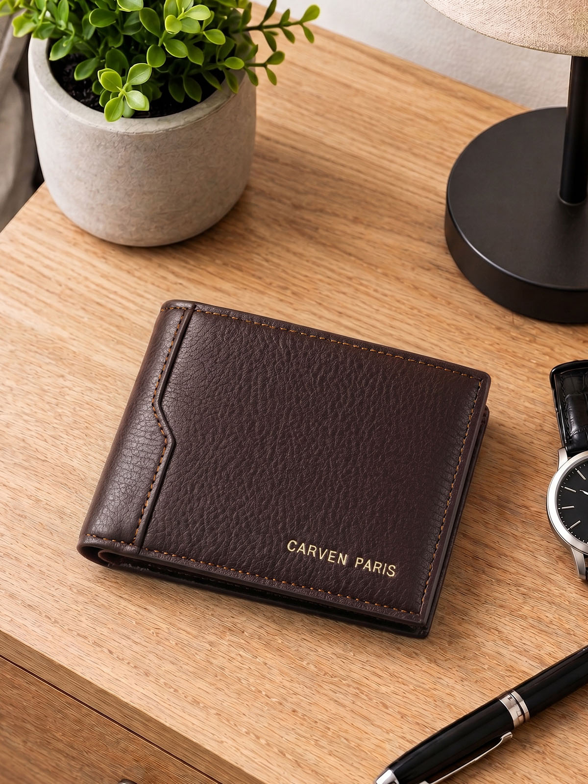 Billetera hombre Dante café con monedero Carven Paris