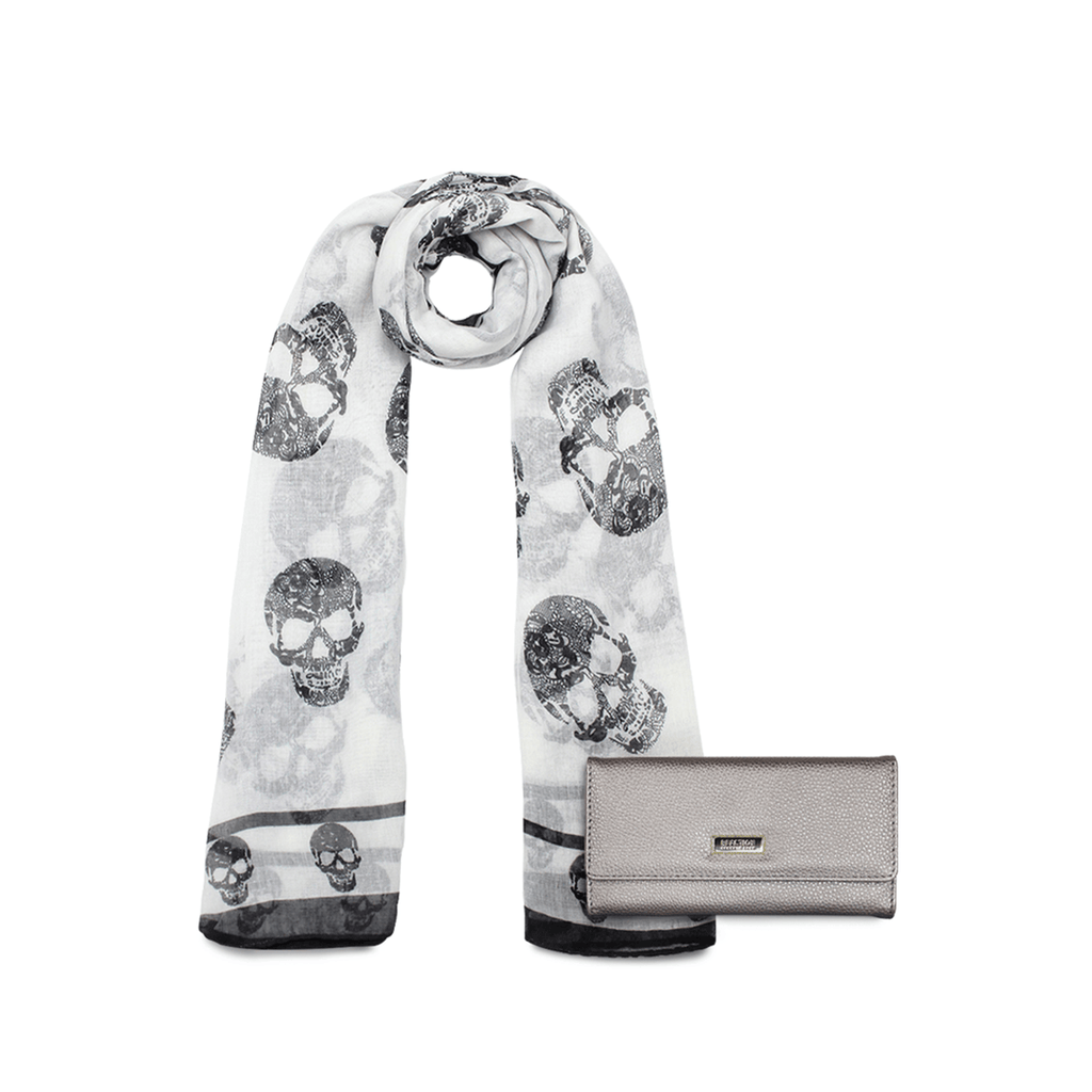 Pack Billetera Fidelia + Pañuelo Oni gris
