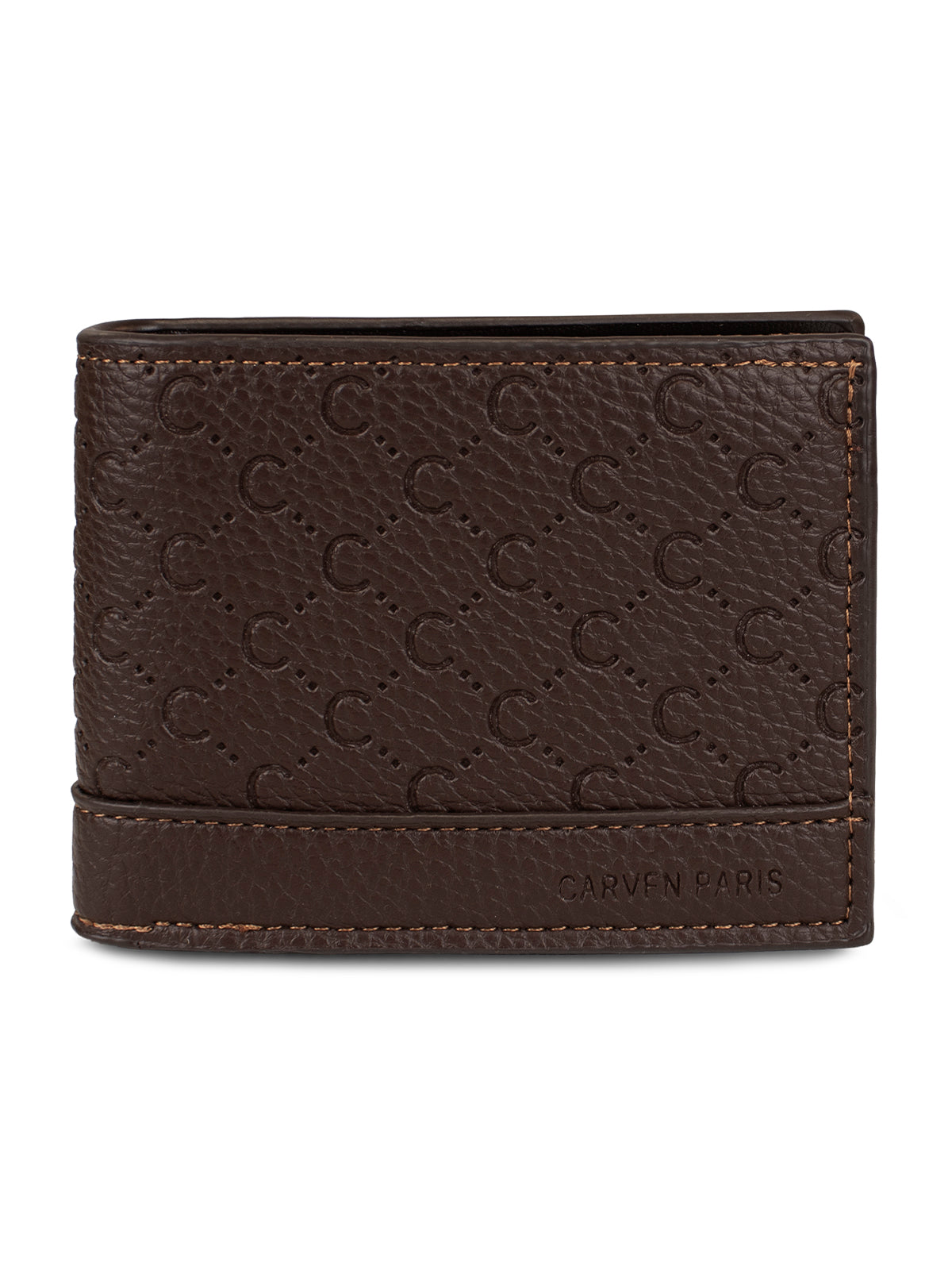 Billetera hombre Lucca café oscuro con monedero Carven Paris