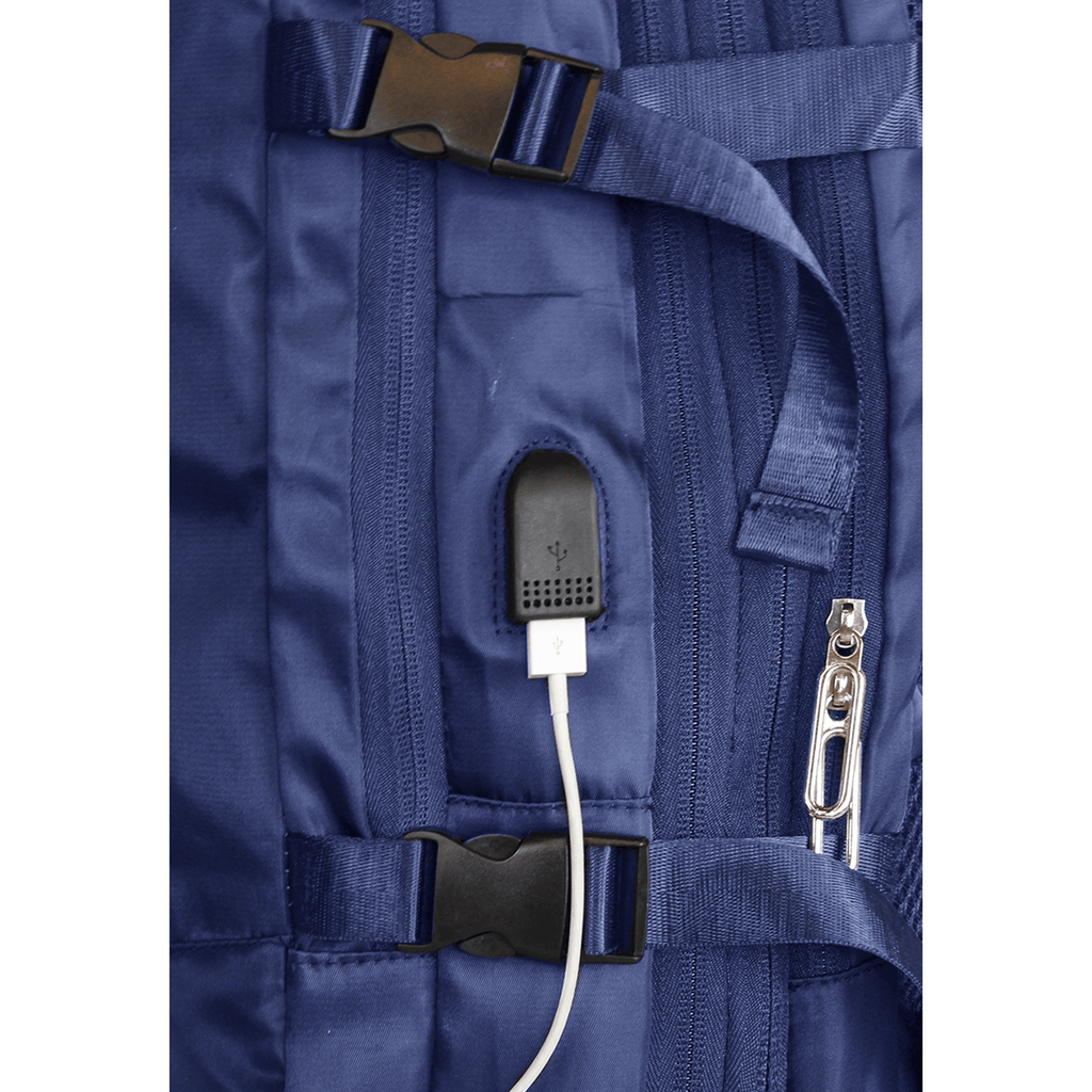 Mochila viaje Viral con usb azul
