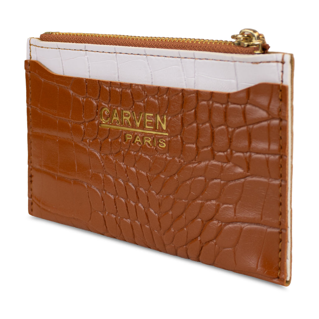 Billetera tarjetero mujer con monedero Zoe Carven cafe