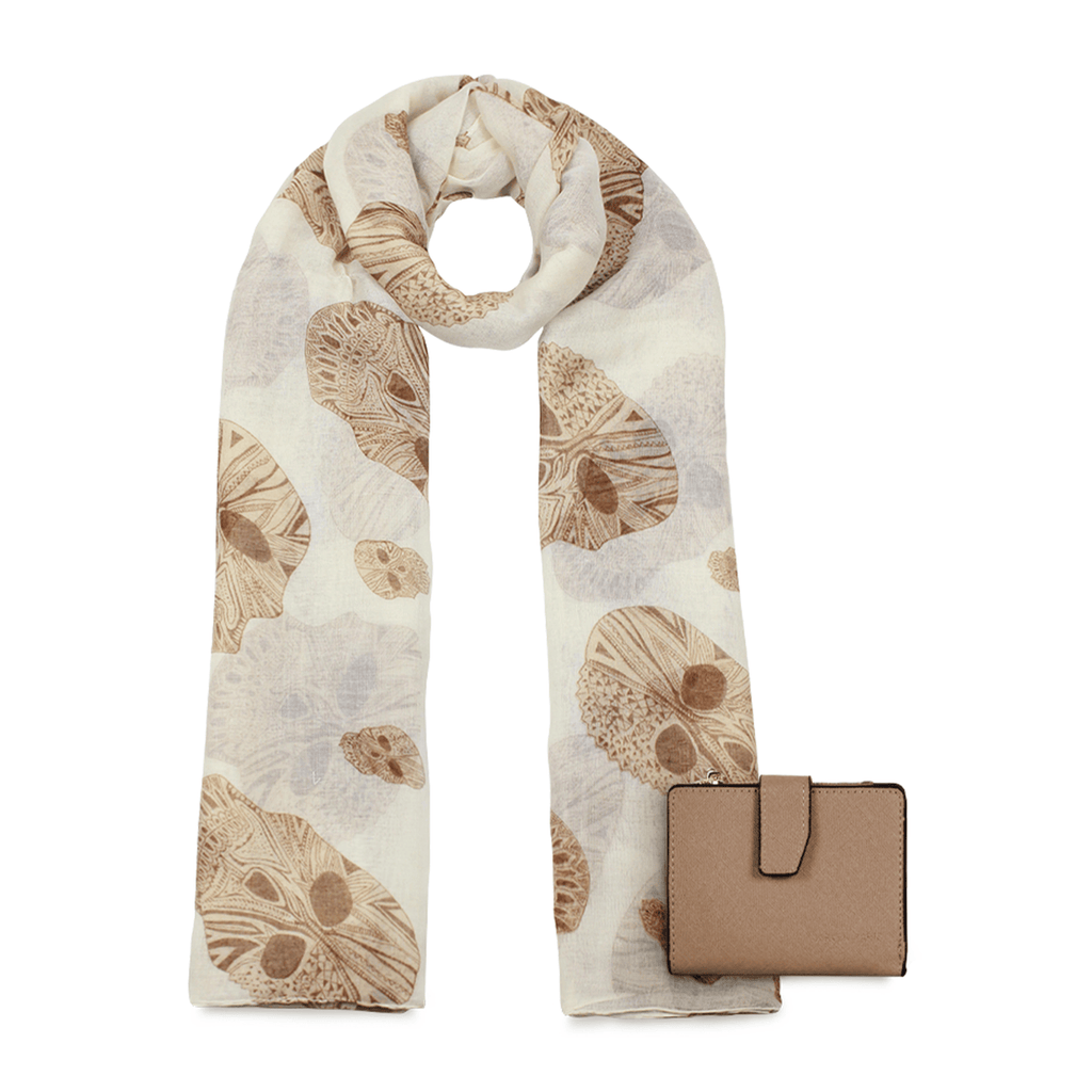 Pack Billetera Briana + Pañuelo Omani beige