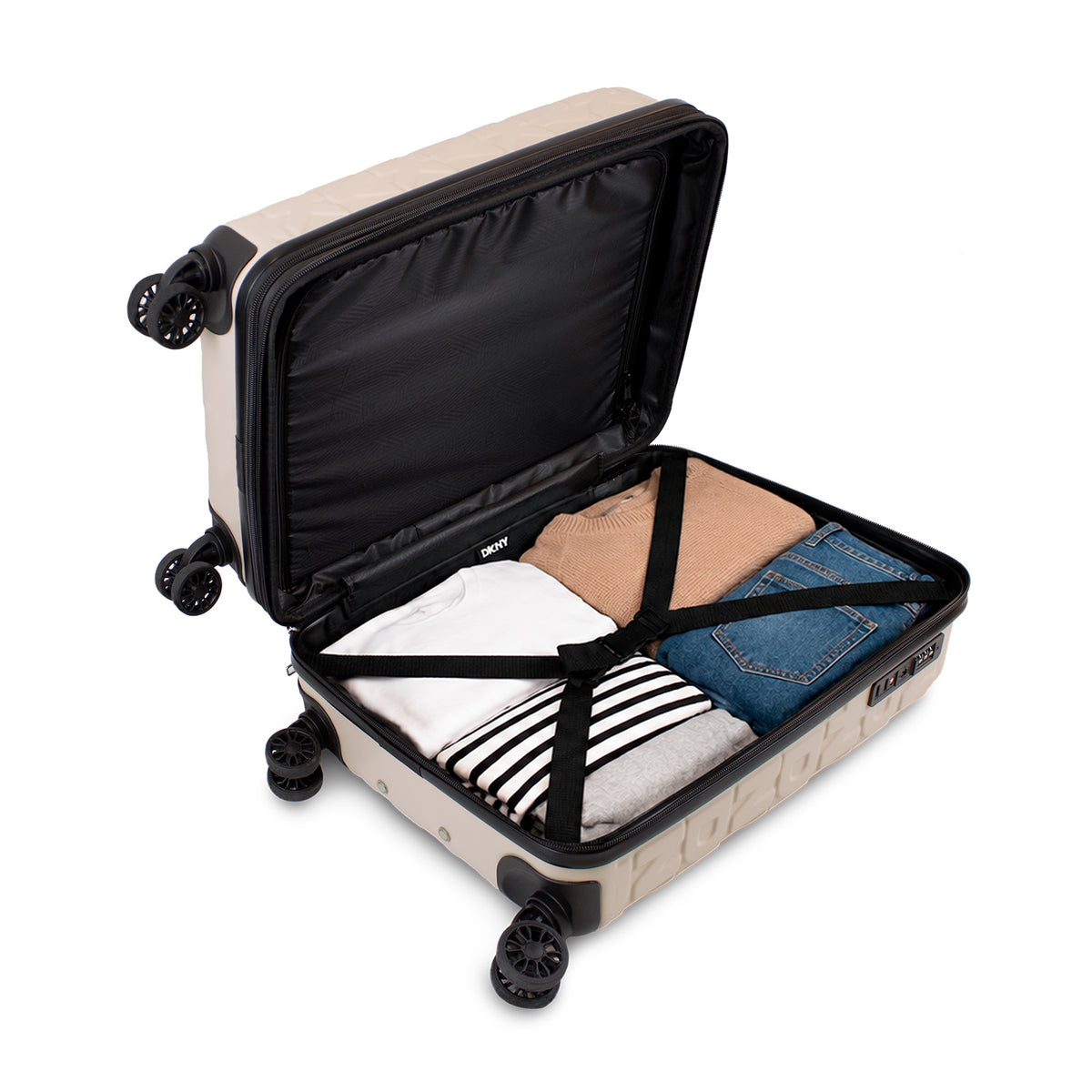 Pack Maleta de Cabina Meghan beige + Almohada de Viaje DKNY