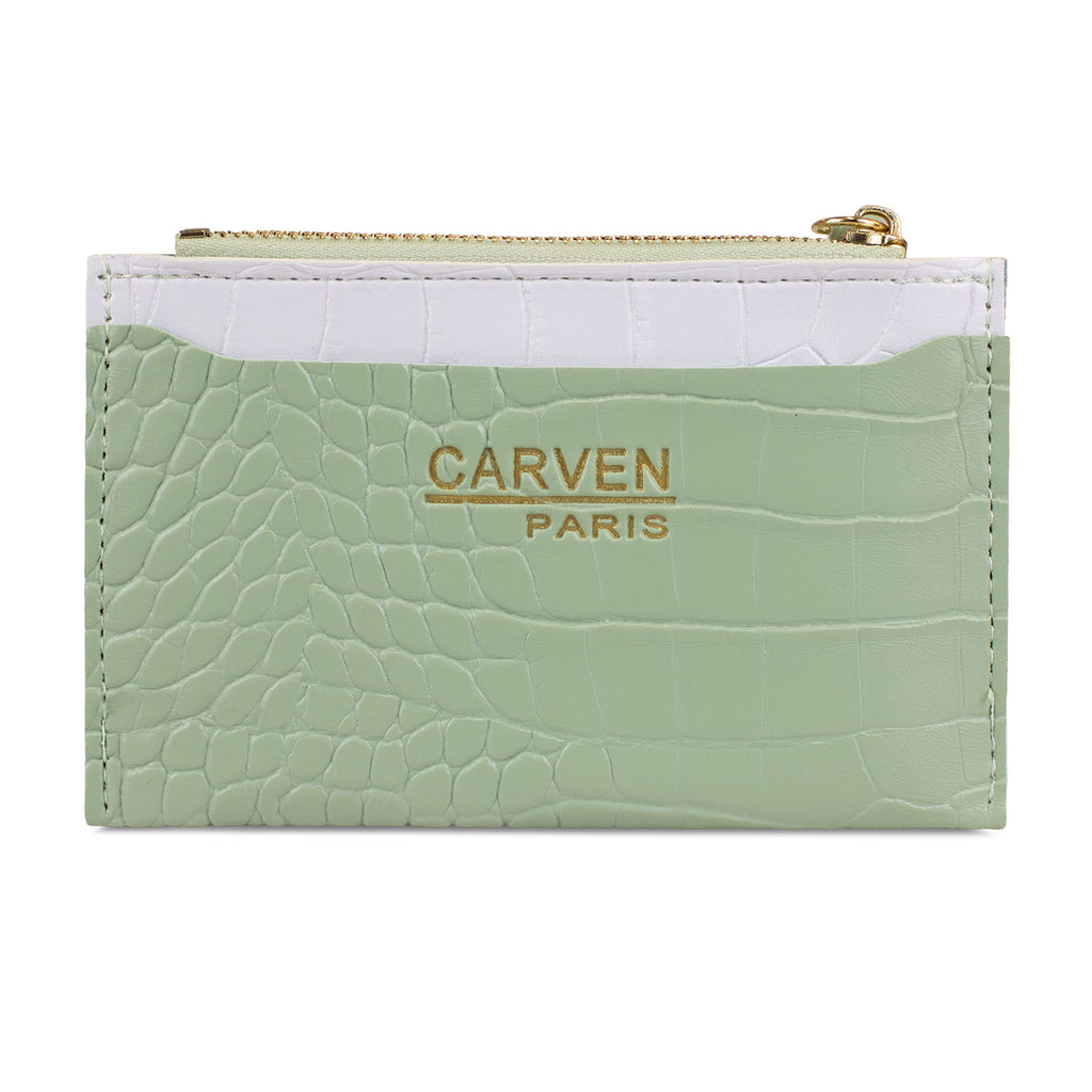 Billetera tarjetero mujer con monedero Zoe Carven verde