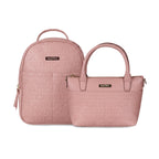 Pack Mochila Queen + Bolso tipo cartera Delray rosa