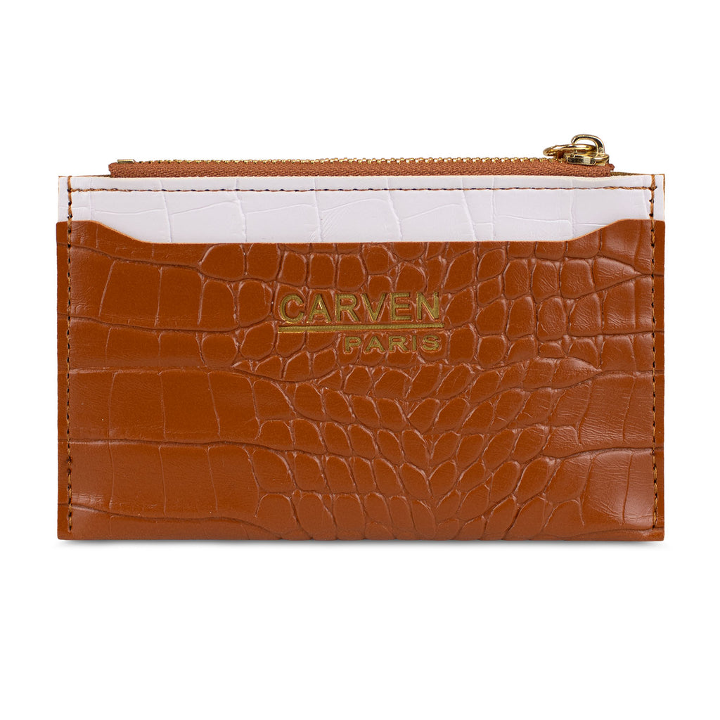 Billetera tarjetero mujer con monedero Zoe Carven cafe