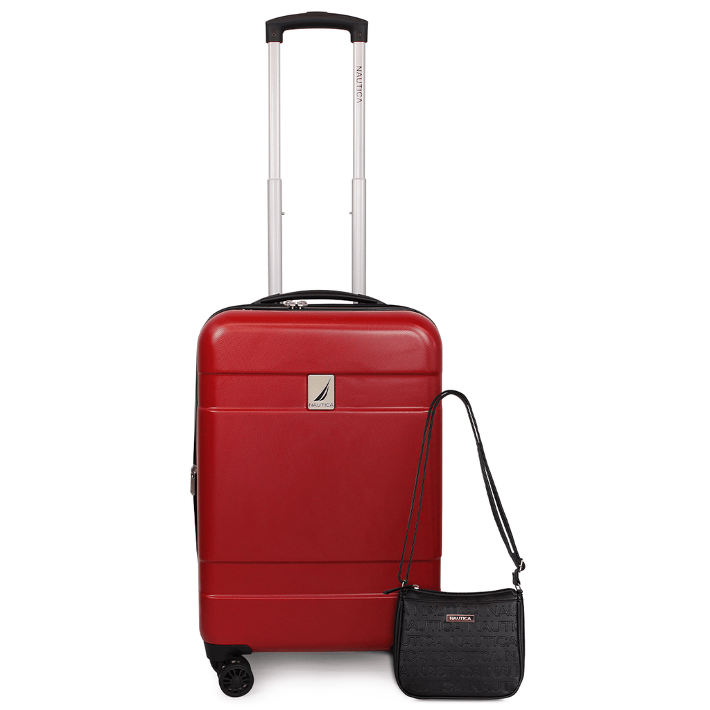 Pack Nautica Maleta cabina Bora 10kg + Cartera Delray black rojo