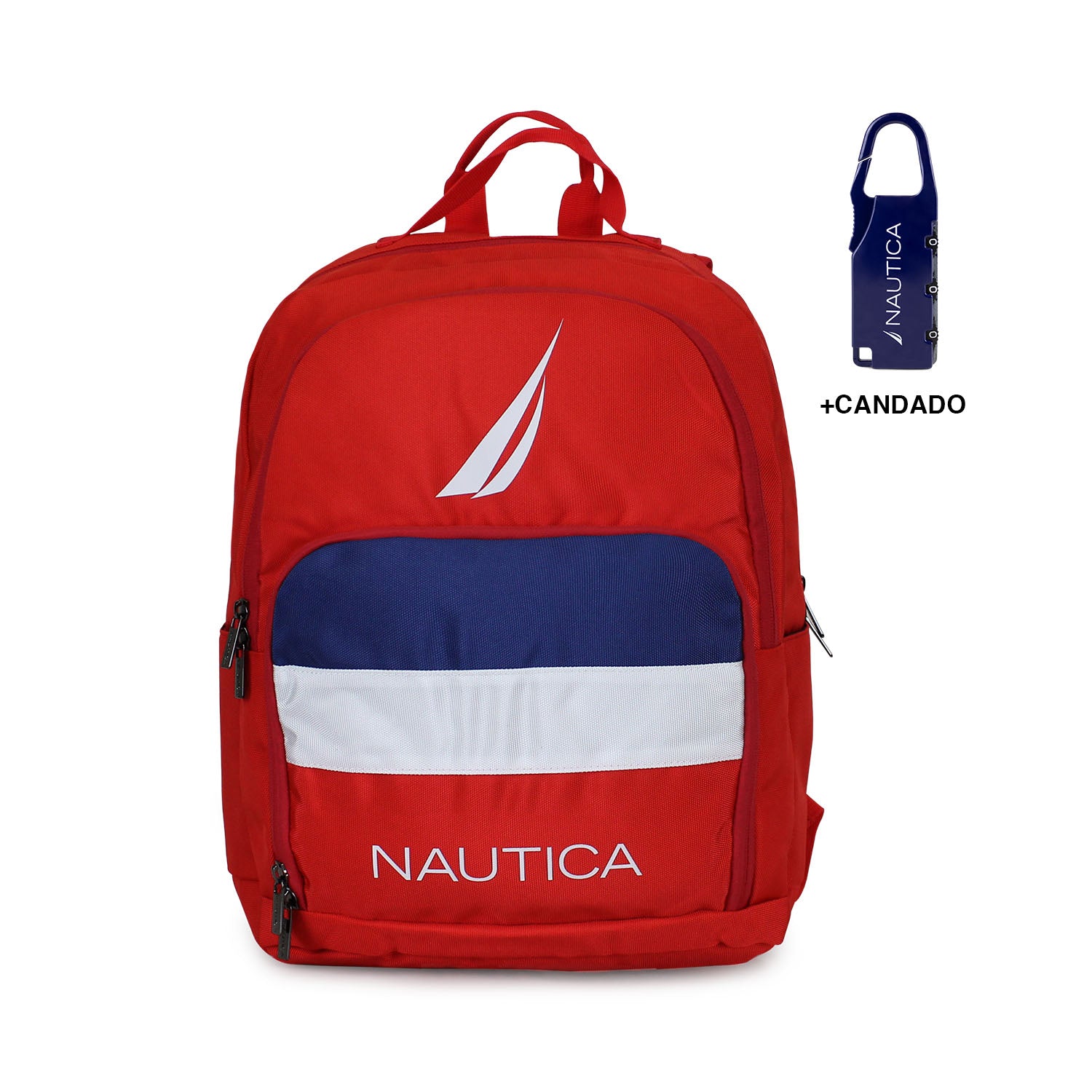Mochila Pólux roja Nautica + Candado