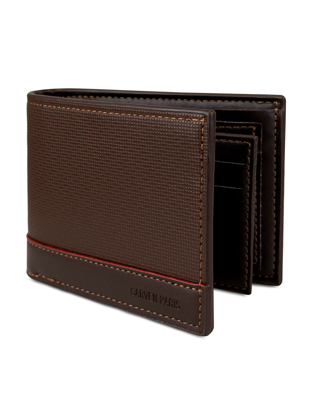 Billetera hombre Gino café oscuro con monedero  Carven Paris