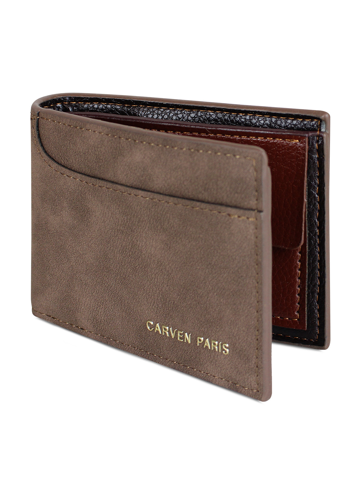 Billetera hombre Jack café oscuro con monedero Carven Paris