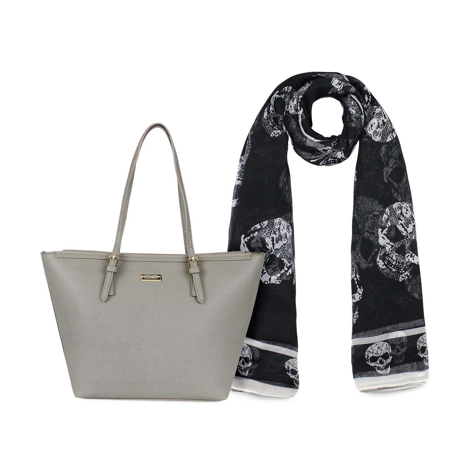 Pack Cartera Tempo + Pañuelo Oni gris