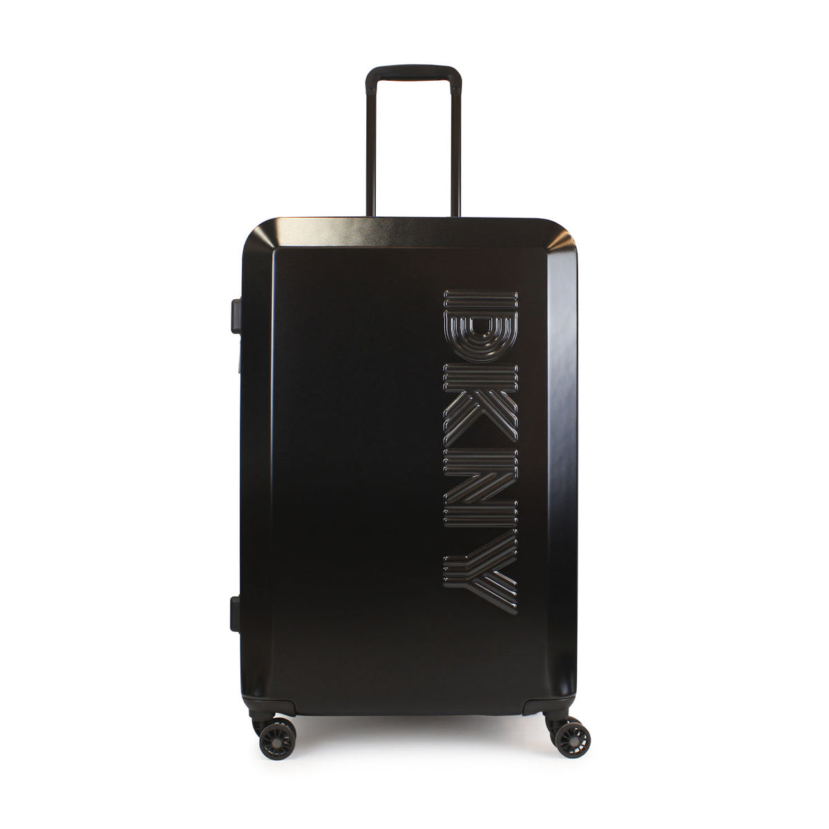 Set 2 Maletas DKNY Beveled S+L negra + Almohada + Organizador 6 piezas café