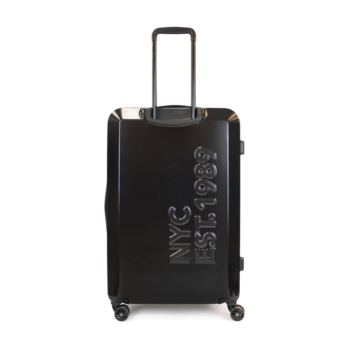 Set 2 Maletas DKNY Beveled S+L negra + Almohada + Organizador 6 piezas