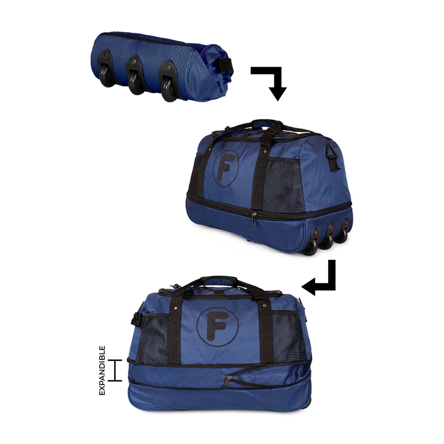 Bolso Mochila con Ruedas Goliat azul