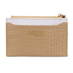 Billetera tarjetero mujer con monedero Zoe Carven beige