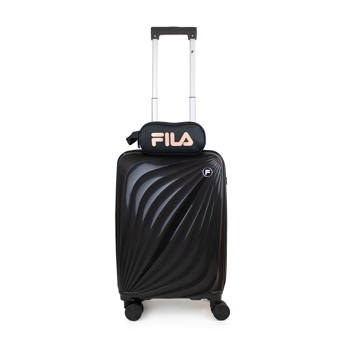 Pack Maleta de cabina Slay + Neceser Spark Fila negro + neceser rosado