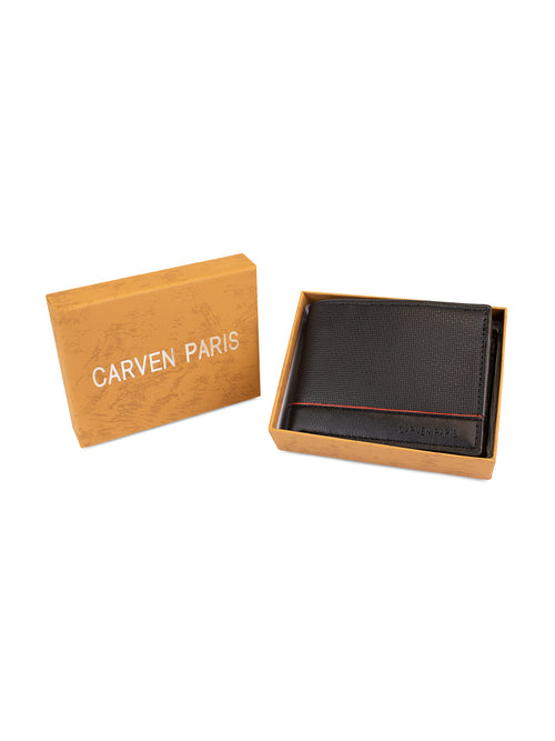 Billetera hombre Gino negra con monedero Carven Paris
