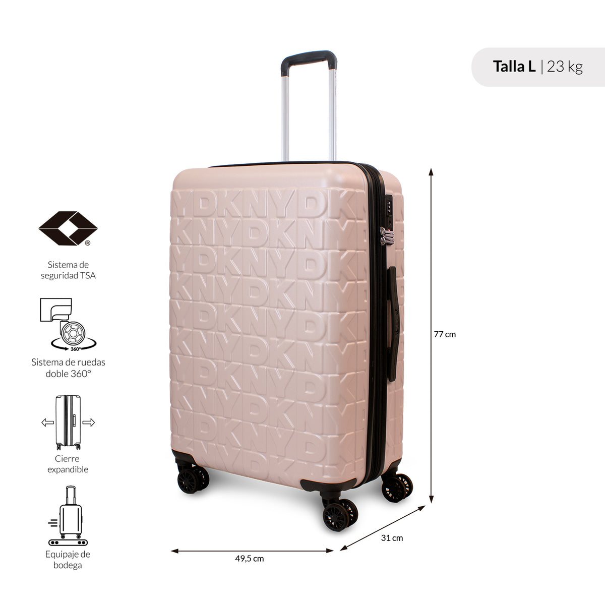 Set Maletas S+M+L Meghan Rosado + Almohada de viaje DKNY