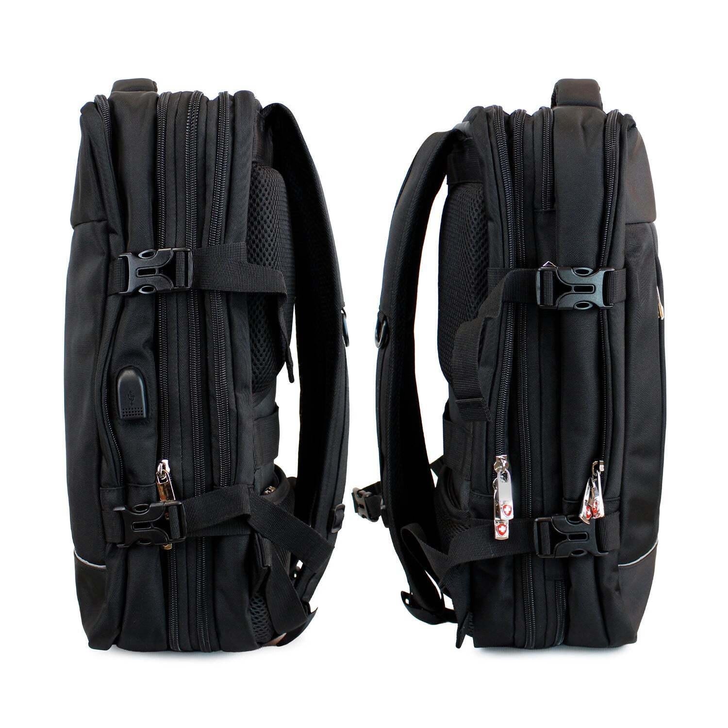 Mochila ejecutiva viaje con portanotebook y USB negro