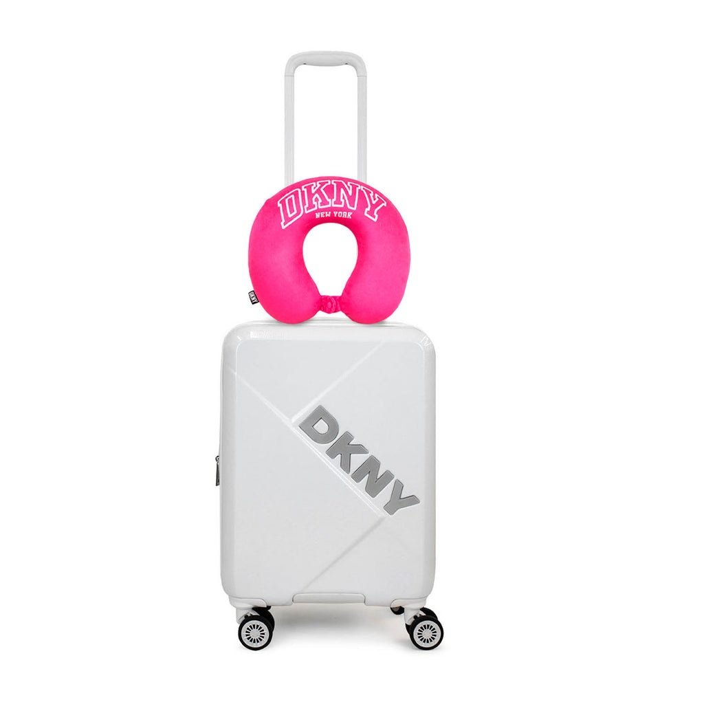Pack Maleta Cabina 10kg DKNY Your Call blanca + Almohada Memory Foam