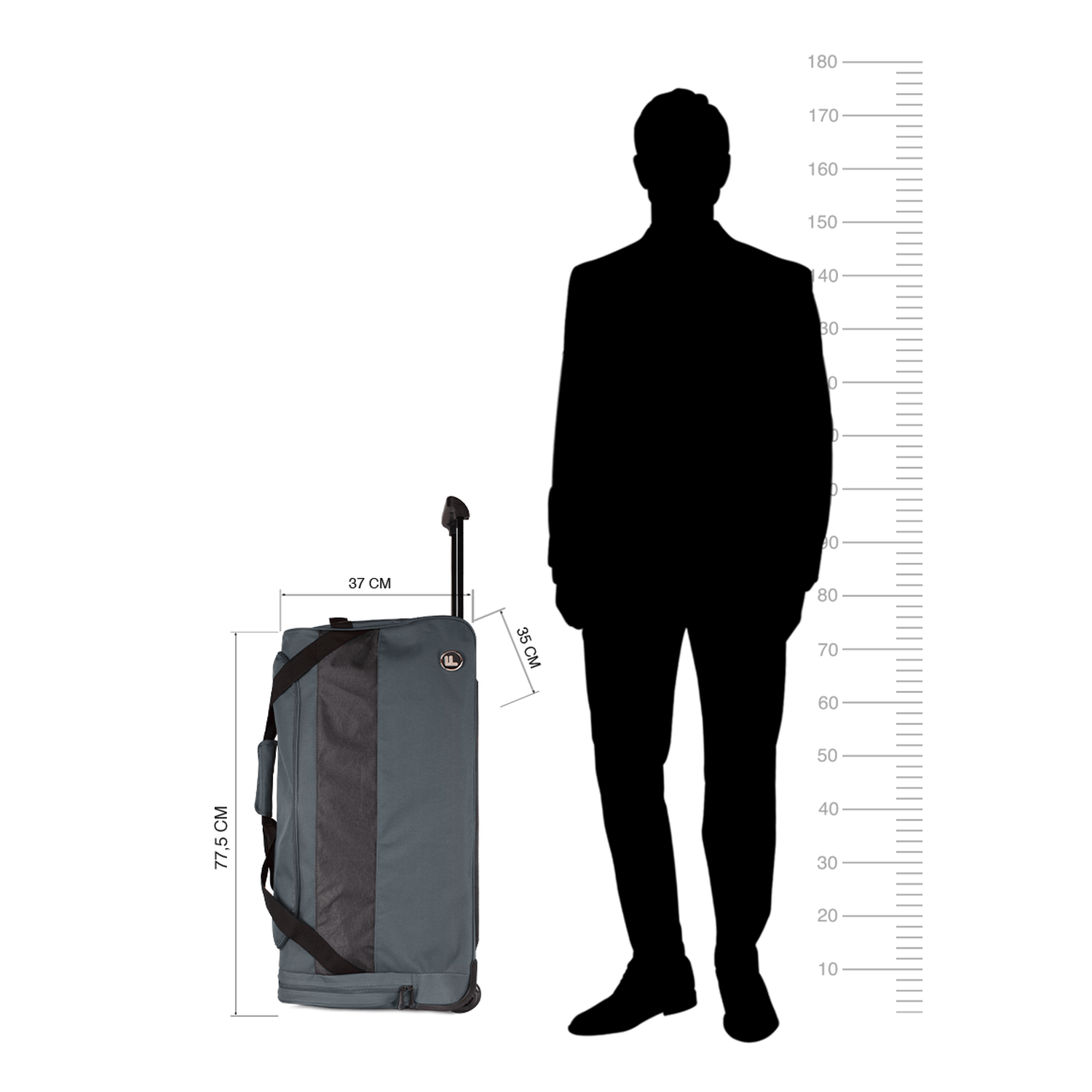 Bolso de viaje con ruedas Kross L 131 lts + Candado F gris