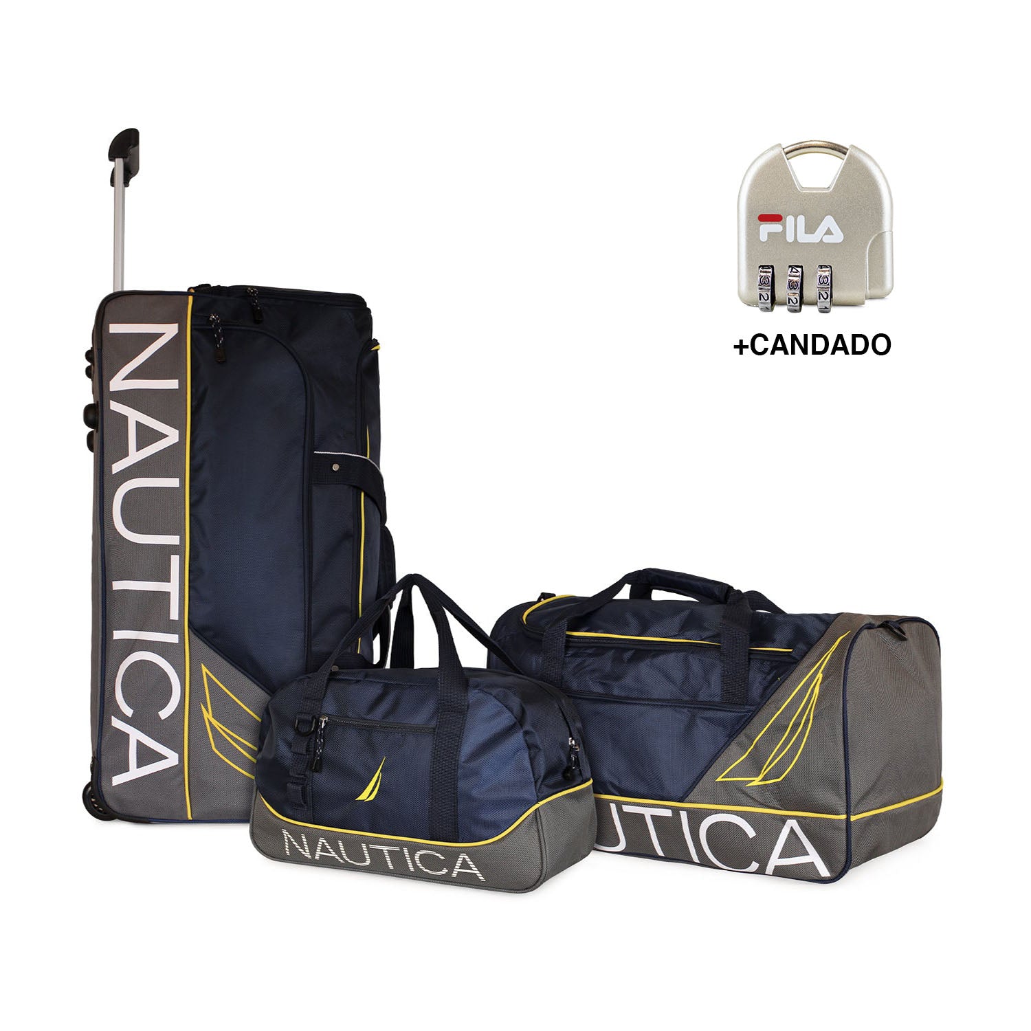 Set 3 Bolsos de Viaje con ruedas Mannar azul