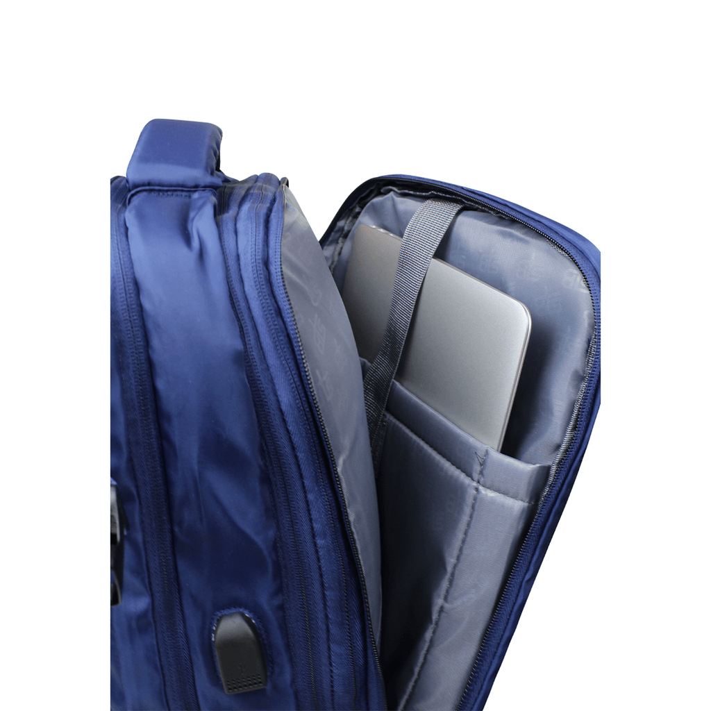 Mochila viaje Viral con usb azul