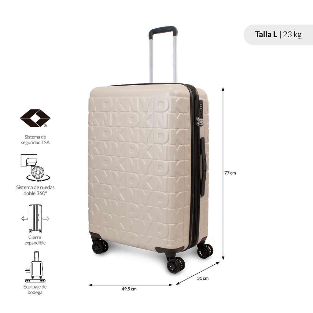 Pack Maleta Grande Meghan beige + Set Organizadores de Viaje DKNY