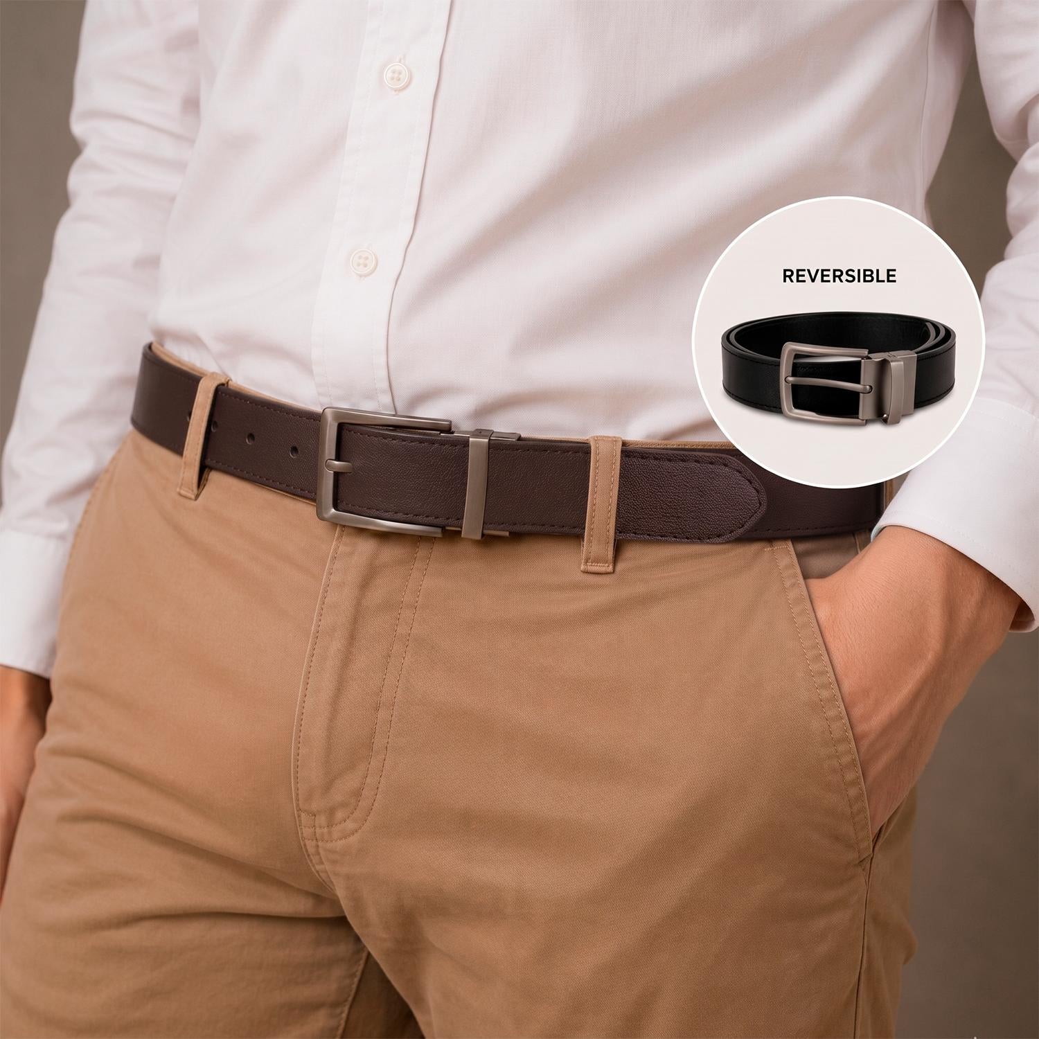 Cinturón Hombre Reversible Carven negro