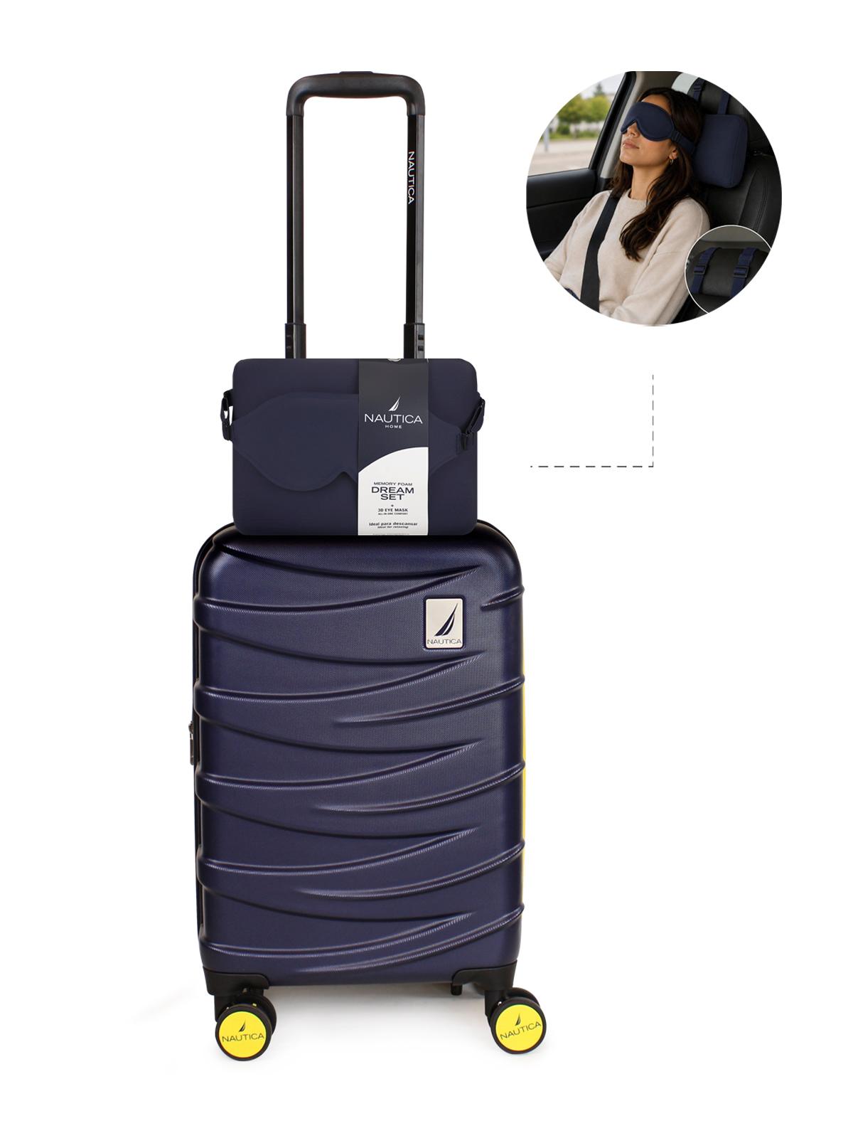 Pack Maleta de cabina Mónaco 10kg azul + Kit de sueño Nautica
